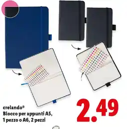 Lidl crelando Blocco per appunti A5, 1 pezzo o A6, 2 pezzi offerta