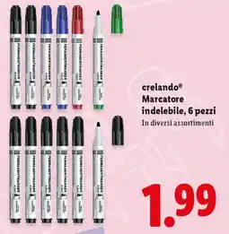 Lidl crelando Marcatore indelebile, 6 pezzi offerta