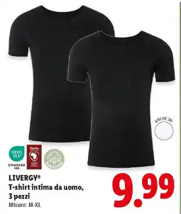 Lidl LIVERGY T-shirt intima da uomo, 3 pezzi offerta