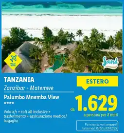 Lidl TANZANIA Zanzibar - Matemwe Palumbo Mnemba View offerta