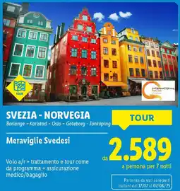 Lidl SVEZIA-NORVEGIA Borlänge - Karlstad - Oslo - Göteborg - Jönköping Meraviglie Svedesi offerta