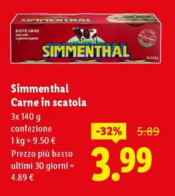 Lidl Simmenthal Carne in scatola offerta