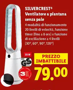 Lidl SILVERCREST Ventilatore a piantana senza pale offerta