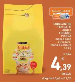 Spazio Conad Croccantini per gatti adult friskies PURINA offerta