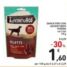 Spazio Conad Snack per cani adventuros PURINA vari tipi offerta