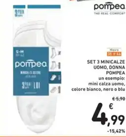 Spazio Conad POMPEA set 3 minicalze uomo, donna offerta