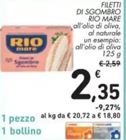 Spazio Conad Filetti di sgombro RIO MARE offerta