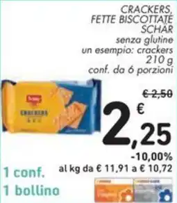 Spazio Conad Crackers, fette biscottate sasso SCHÄR offerta