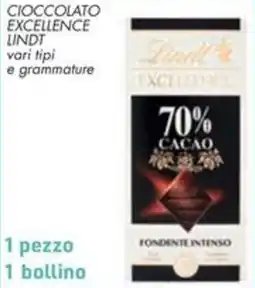 Spazio Conad Cioccolato excellence LINDT vari tip offerta