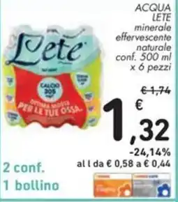 Spazio Conad Acqua LETE minerale effervescente offerta