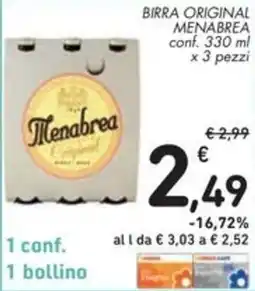 Spazio Conad Birra original MENABREA offerta