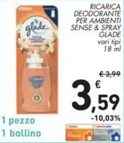 Spazio Conad Ricarica deodorante per ambienti sense & spray GLADE vari tipi offerta