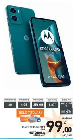 Spazio Conad Smartphone moto G05 MOTOROLA USB tipo-C offerta