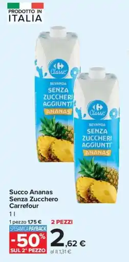 Carrefour Succo Ananas Senza Zucchero Carrefour offerta