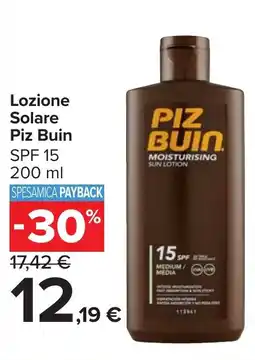 Carrefour Market Lozione Solare Piz Buin offerta