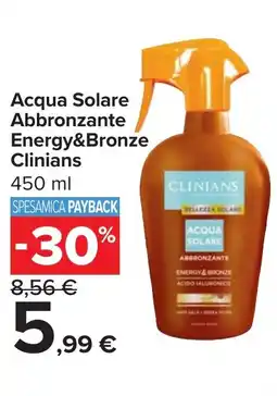 Carrefour Market Acqua Solare Abbronzante Energy&Bronze Clinians offerta
