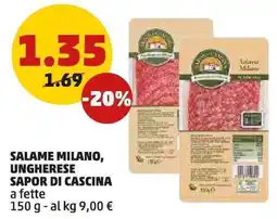 PENNY Salame milano, ungherese SAPORI DI CASCINA a fette offerta
