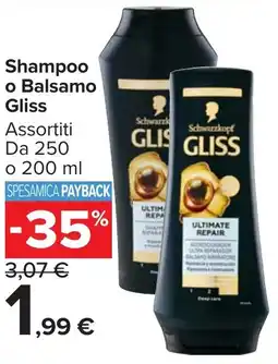 Carrefour Market Shampoo o Balsamo Gliss offerta