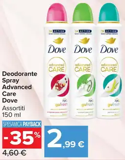 Carrefour Market Deodorante Spray Advanced Care Dove offerta