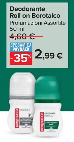 Carrefour Market Deodorante Roll on Borotalco offerta