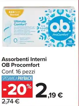 Carrefour Market Assorbenti Interni OB Procomfort offerta