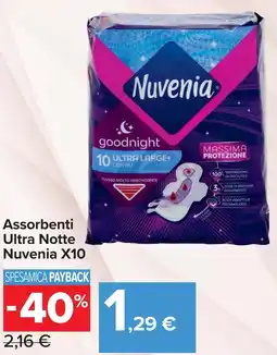 Carrefour Market Assorbenti Ultra Notte Nuvenia X10 offerta
