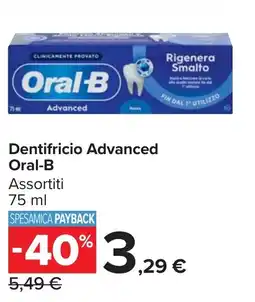 Carrefour Market Dentifricio Advanced Oral-B offerta