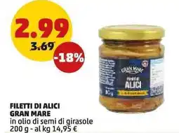 PENNY Filetti di alici GRAN MARE in olio di semi di girasole offerta