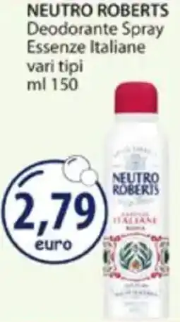 Acqua & Sapone NEUTRO ROBERTS Deodorante Spray Essenze Italiane vari tipi offerta