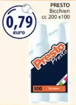 Acqua & Sapone PRESTO Bicchieri cc 200 x 100 offerta