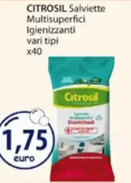 Acqua & Sapone CITROSIL Salviette Multisuperfici Igienizzanti vari tipi x40 offerta