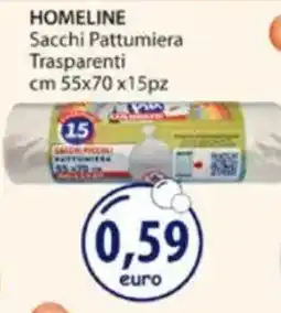 Acqua & Sapone HOMELINE Sacchi Pattumiera Trasparenti cm 55x70 offerta