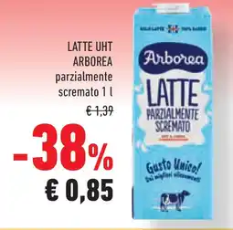 Conad Superstore LATTE UHT ARBOREA parzialmente scremato offerta