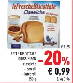 Conad Superstore Fette biscottate GRISSIN BON offerta