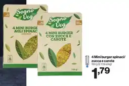 In'S Mercato 4 Mini burger spinaci/ zucca e carote offerta