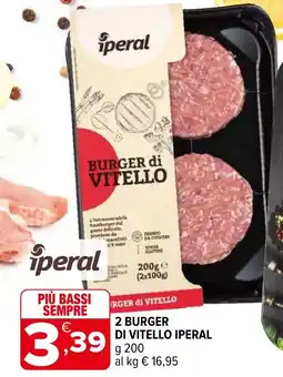 Iperal 2 burger di vitello IPERAL offerta