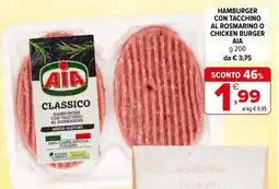 Iperal Hamburger con tacchino al rosmarino o chicken burger AIA offerta