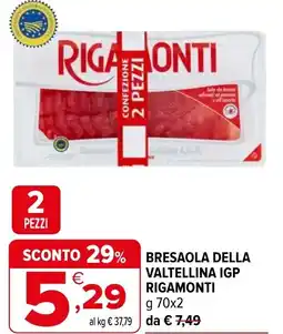 Iperal Bresaola della valtellina IGP RIGAMONTI offerta