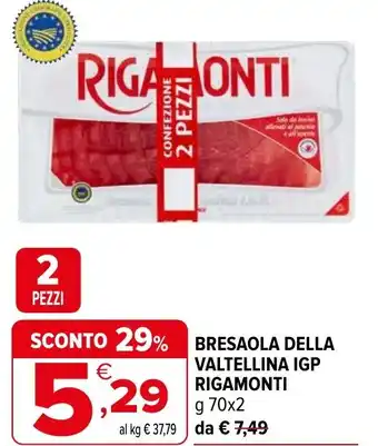 Iperal Bresaola della valtellina IGP RIGAMONTI offerta