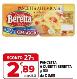 Iperal Pancetta a cubetti BERETTA offerta