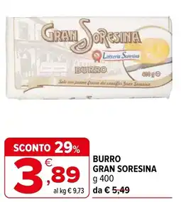 Iperal Burro GRAN SORESINA offerta