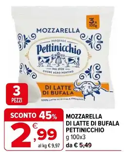 Iperal Mozzarella di latte di bufala pettinicchio offerta