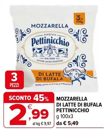 Iperal Mozzarella di latte di bufala pettinicchio offerta