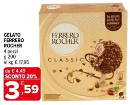 Iperal Gelato ferrero ROCHER 4 pezzi offerta