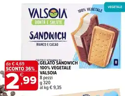 Iperal Gelato sandwich 100% vegetale VALSOIA offerta