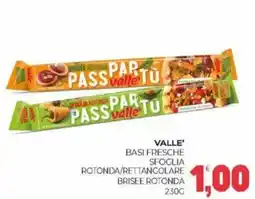Eté Valle' basi fresche sfoglia rotonda/rettangolare brisee rotonda offerta