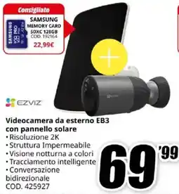 MediaWorld EZVIZ Videocamera da esterno EB3 con pannello solare offerta