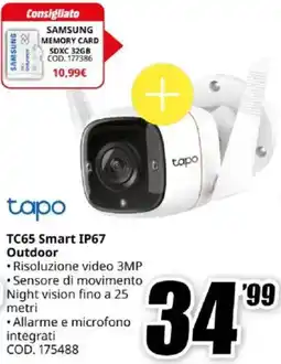MediaWorld tapo TC65 Smart IP67 Outdoor offerta