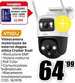 MediaWorld IMOU Videocamera motorizzata da esterno doppia ottica Cruiser Dual offerta