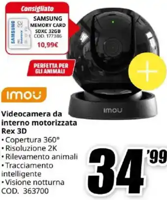MediaWorld IMOU Videocamera da interno motorizzata Rex 3D offerta